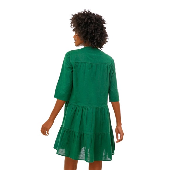 Apiece Apart Organic Cotton Linen Drop Mini Dress NWT Maurino Jadeite Green XL - Picture 10 of 15